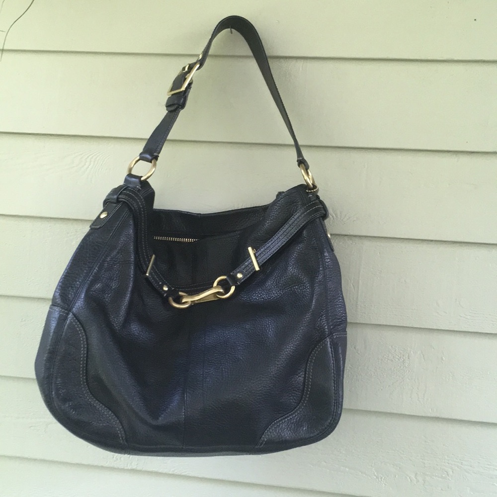 Coach Hampton leather hobo bag in black
